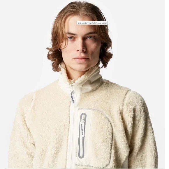 $455! NWT RARE Men's and wander High Loft Fleece Polartec Jacket - Beige - L - Picture 3 of 5